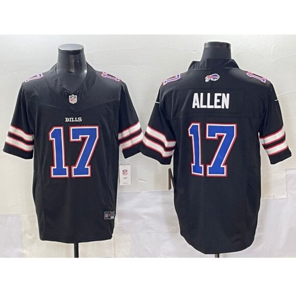 Mens Youths Womens Josh Allen Black Jersey Stitched Vapor